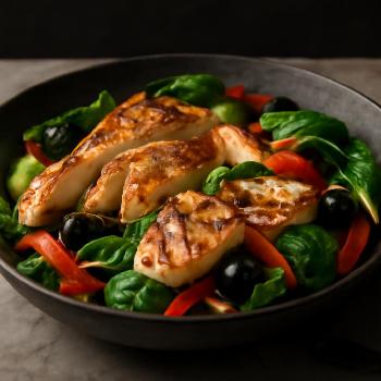 Grilled Chicken and Halloumi Salad