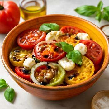 Heirloom Tomato and Sweet Onion Salad with Balsamic Glaze