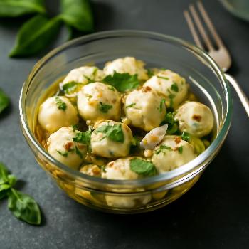 Marinated Mozzarella Balls with Herbs and Garlic