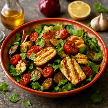 Mediterranean Roasted Vegetable Salad with Halloumi