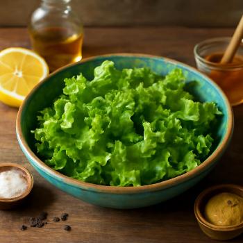 Simple Green Leaf Lettuce Salad with Lemon Vinaigrette