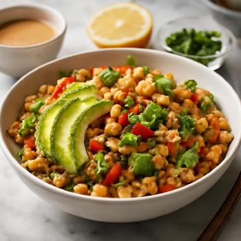 Spicy Chickpea Quinoa Salad with Avocado