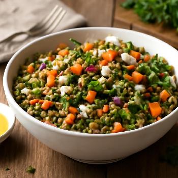 Warm Lentil Salad with Lemon Vinaigrette