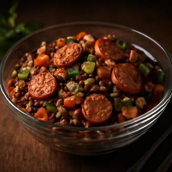 Warm Lentil Salad with Sausage