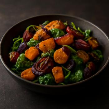 Warm Roasted Butternut Squash and Spinach Salad