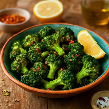 Air Fryer Broccoli with Lemon and Chili Flakes