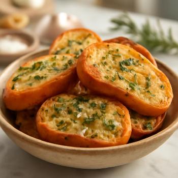 Garlic Herb Toasted Baguette Slices