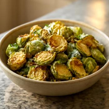 Garlic Parmesan Roasted Brussels Sprouts (GF)