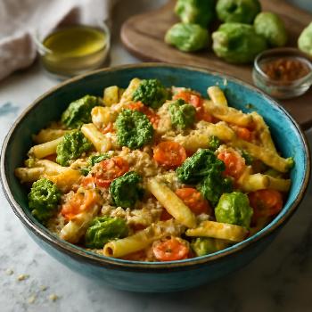 Garlic Parmesan Roasted Vegetable Pasta