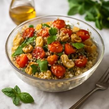 Quinoa Salad with Roasted Vegetables and Herbs for Fish