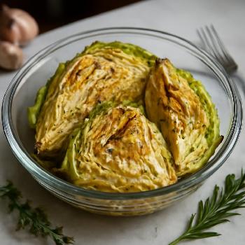 Roasted Cabbage Wedges with Garlic and Herbs