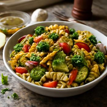 Roasted Vegetable Pasta with Lemon-Herb Dressing