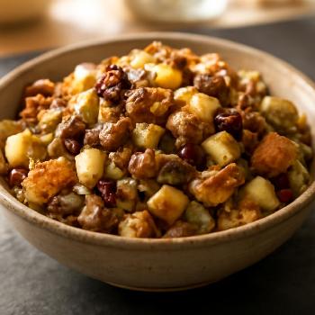Sausage and Apple Stuffing Casserole (Small Batch)