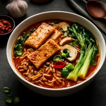 Spicy Ramen with Tofu and Bok Choy